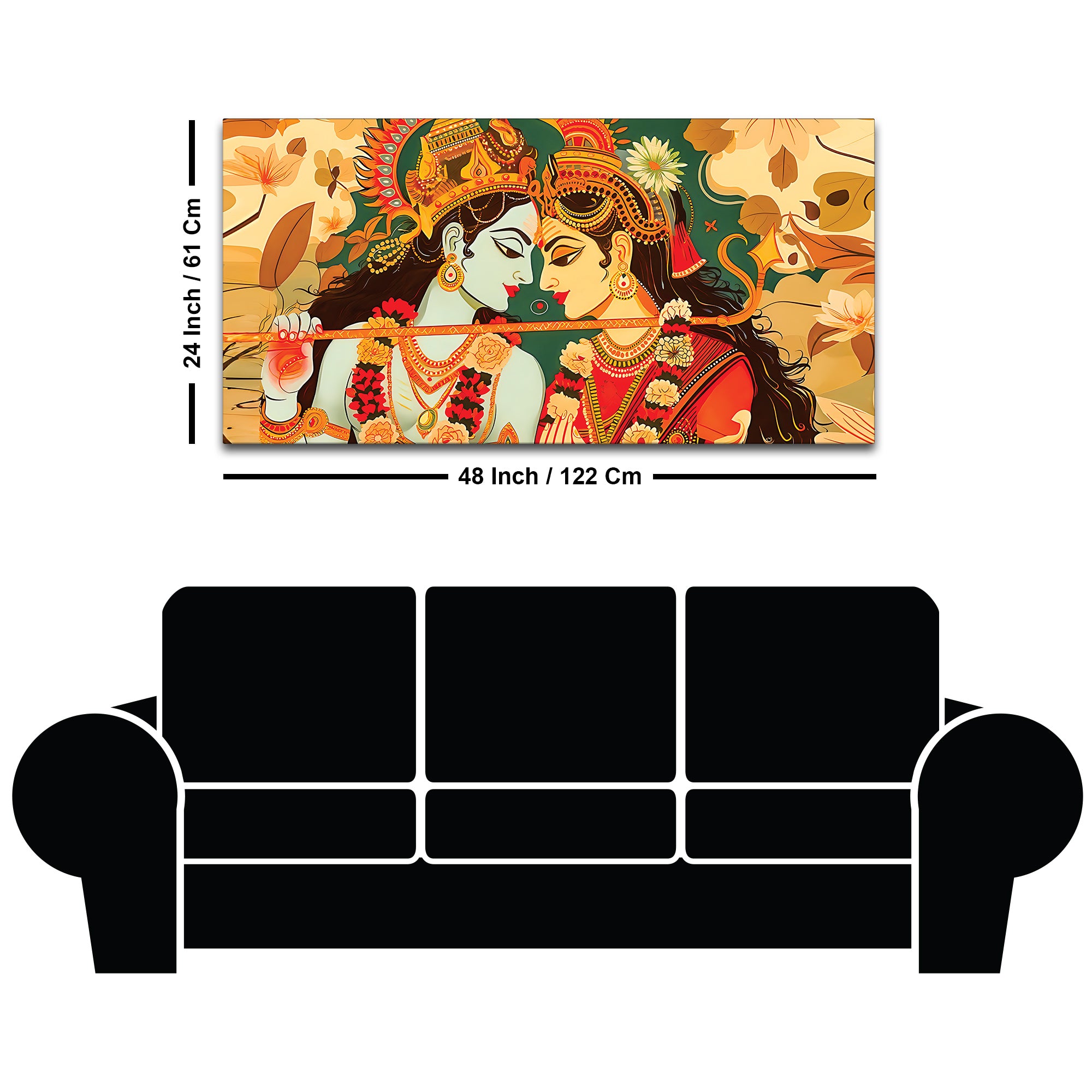 Hindu God Radha Krishna Painting for Elegant Home Decoration