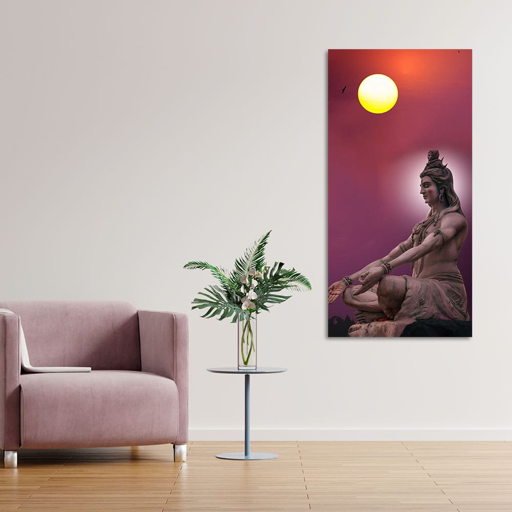 Hindu God Shiva Meditation Canvas Wall Painting