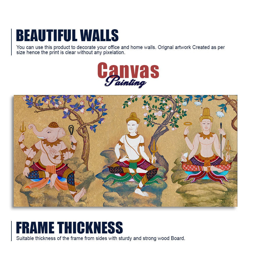 Hindu God Thai Style Art Canvas Wall Painting