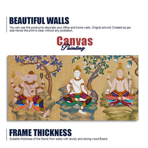 Hindu God Thai Style Art Canvas Wall Painting