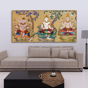 Hindu God Thai Style Art Canvas Wall Painting