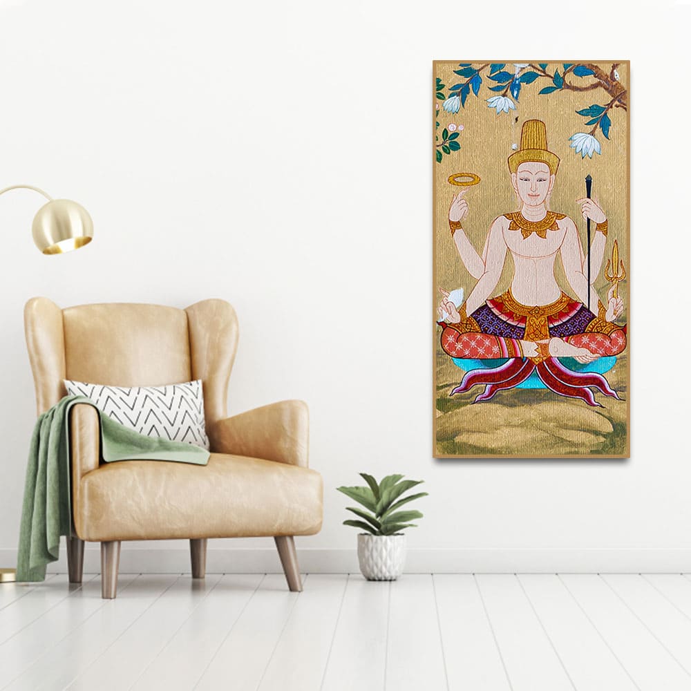 Hindu God Thai Style Art Wall Painting