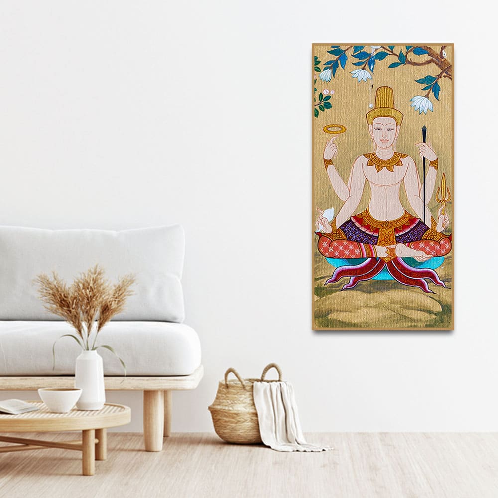 Hindu God Thai Style Art Wall Painting