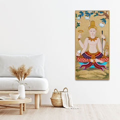 Hindu God Thai Style Art Wall Painting