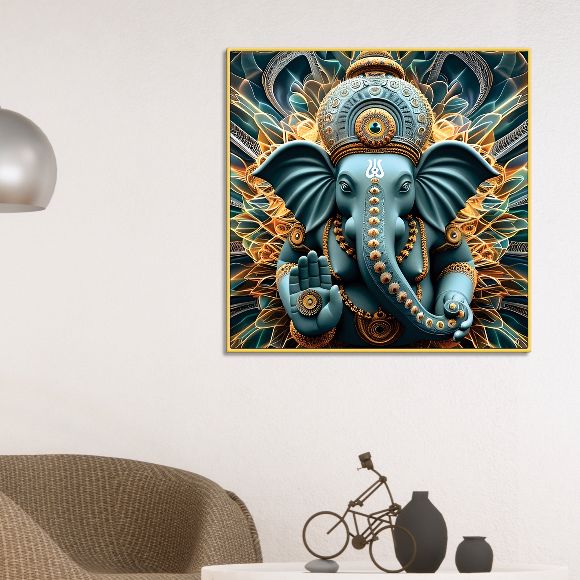 Hindu Lord Ganesha Wall Painting