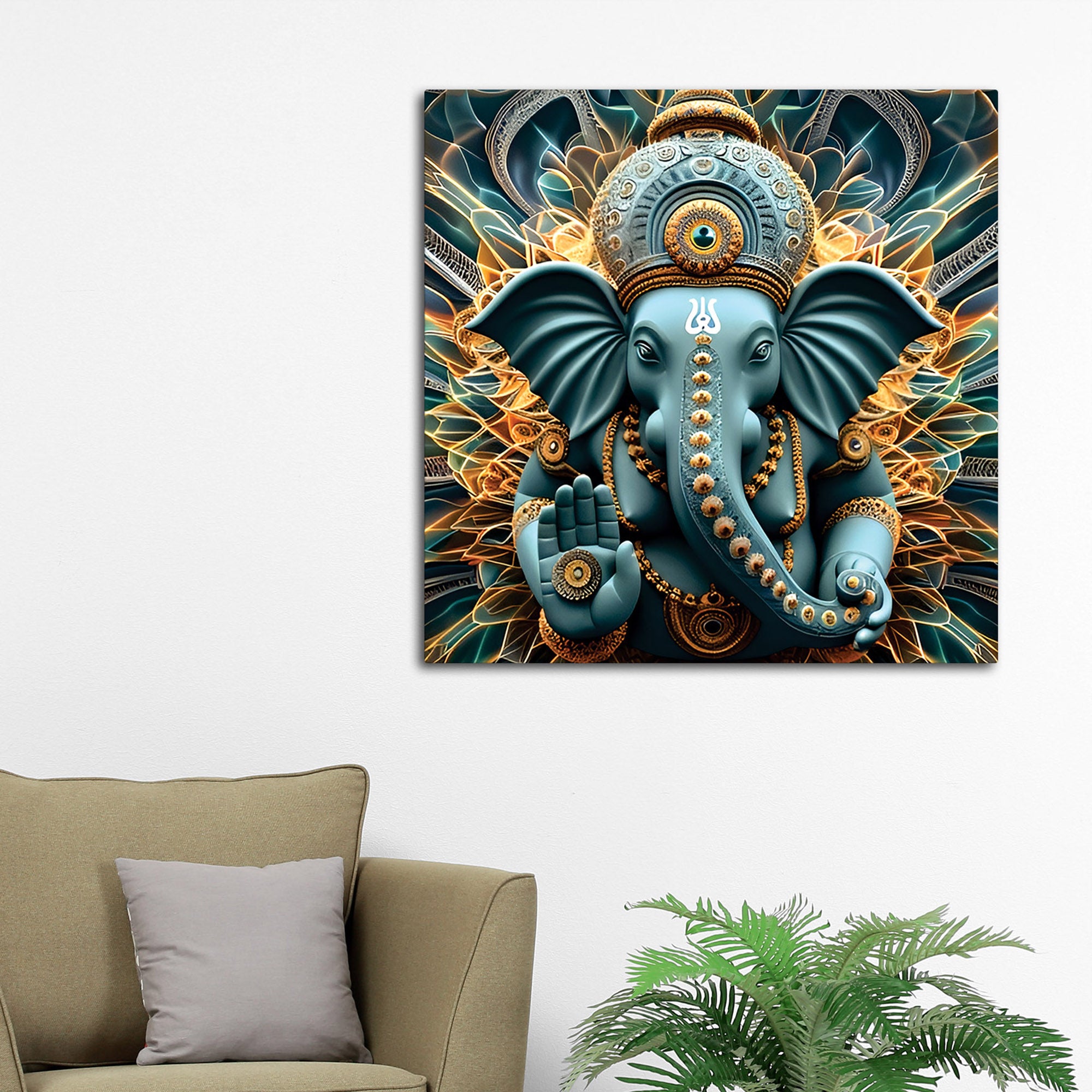 Hindu Lord Ganesha Wall Painting