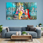 Hindu Lord Radha Krishna Wall Painting Set of Five Pieces