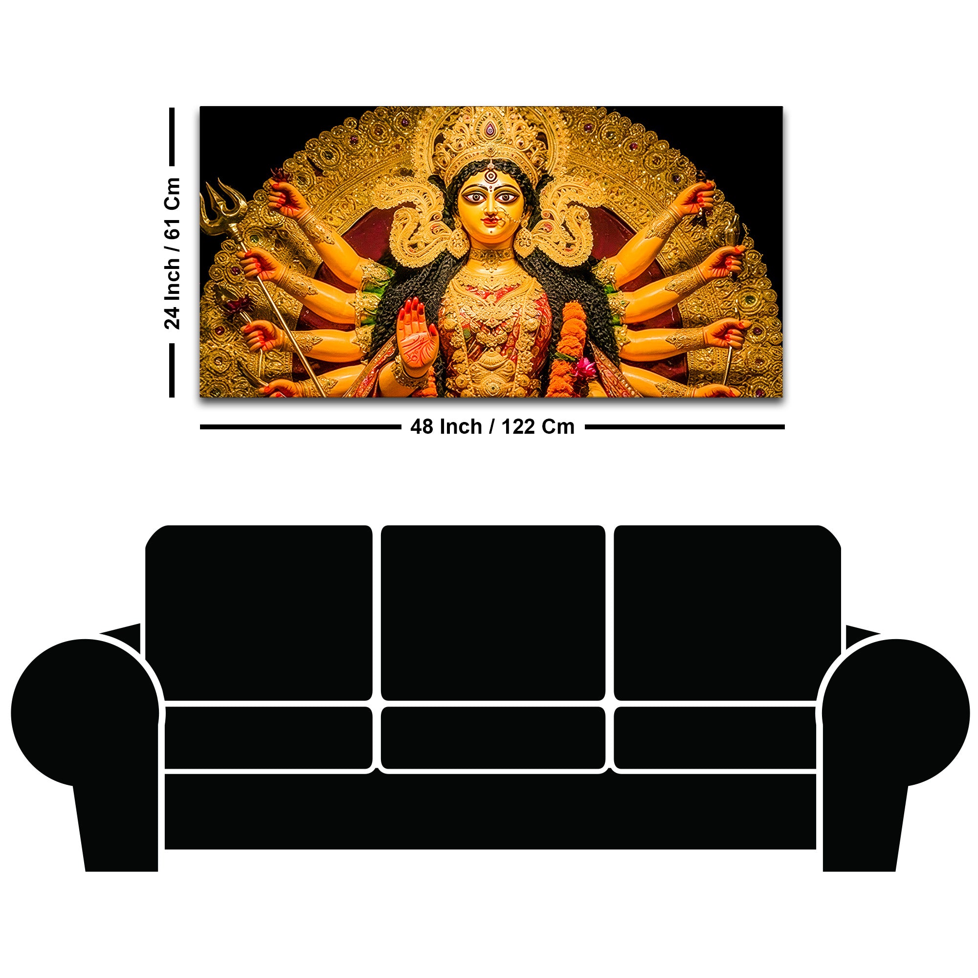Hindu Spiritual Durga Mata Wall Canvas Painting