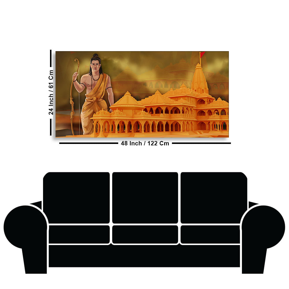 Ayodhya Shree Ram Mandir Premium Canvas Wall Painting