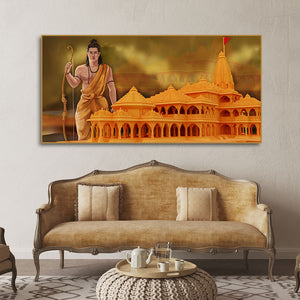 Ayodhya Shree Ram Mandir Premium Canvas Wall Painting