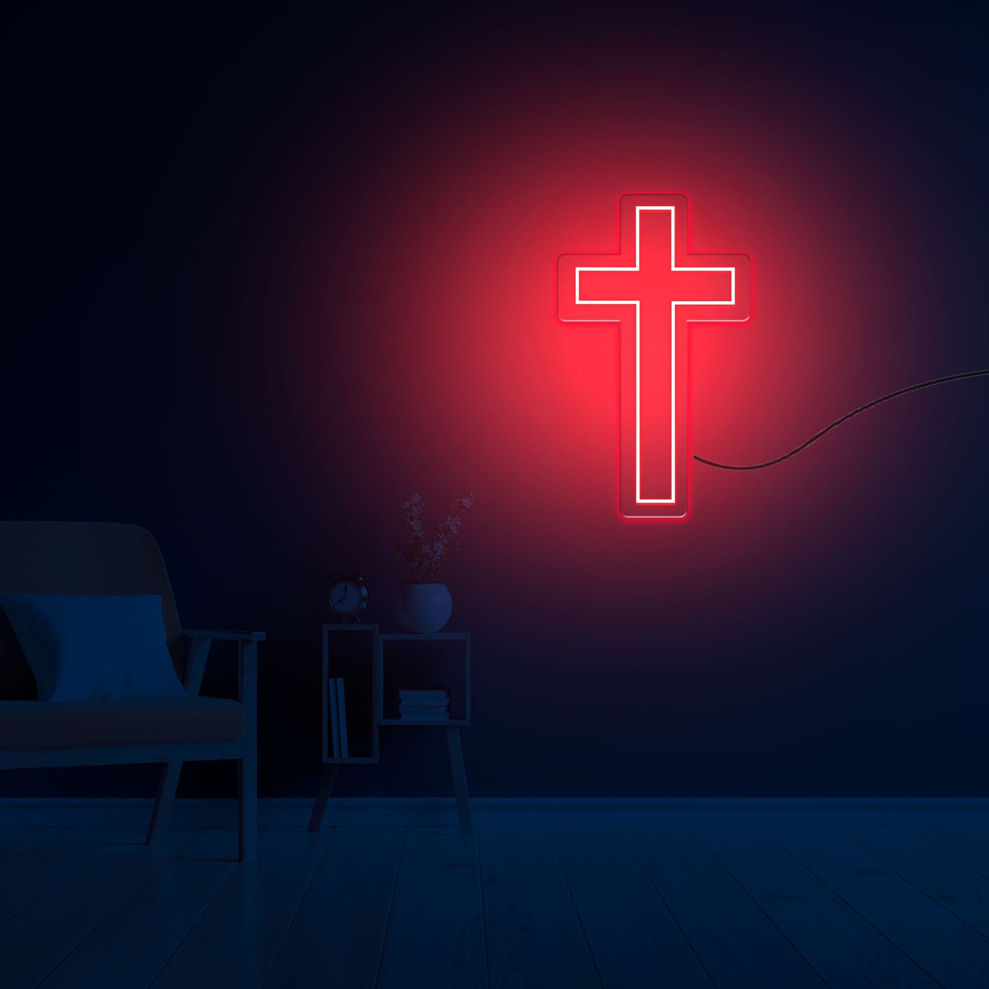 Holy Christian Cross Sign LED Neon Light