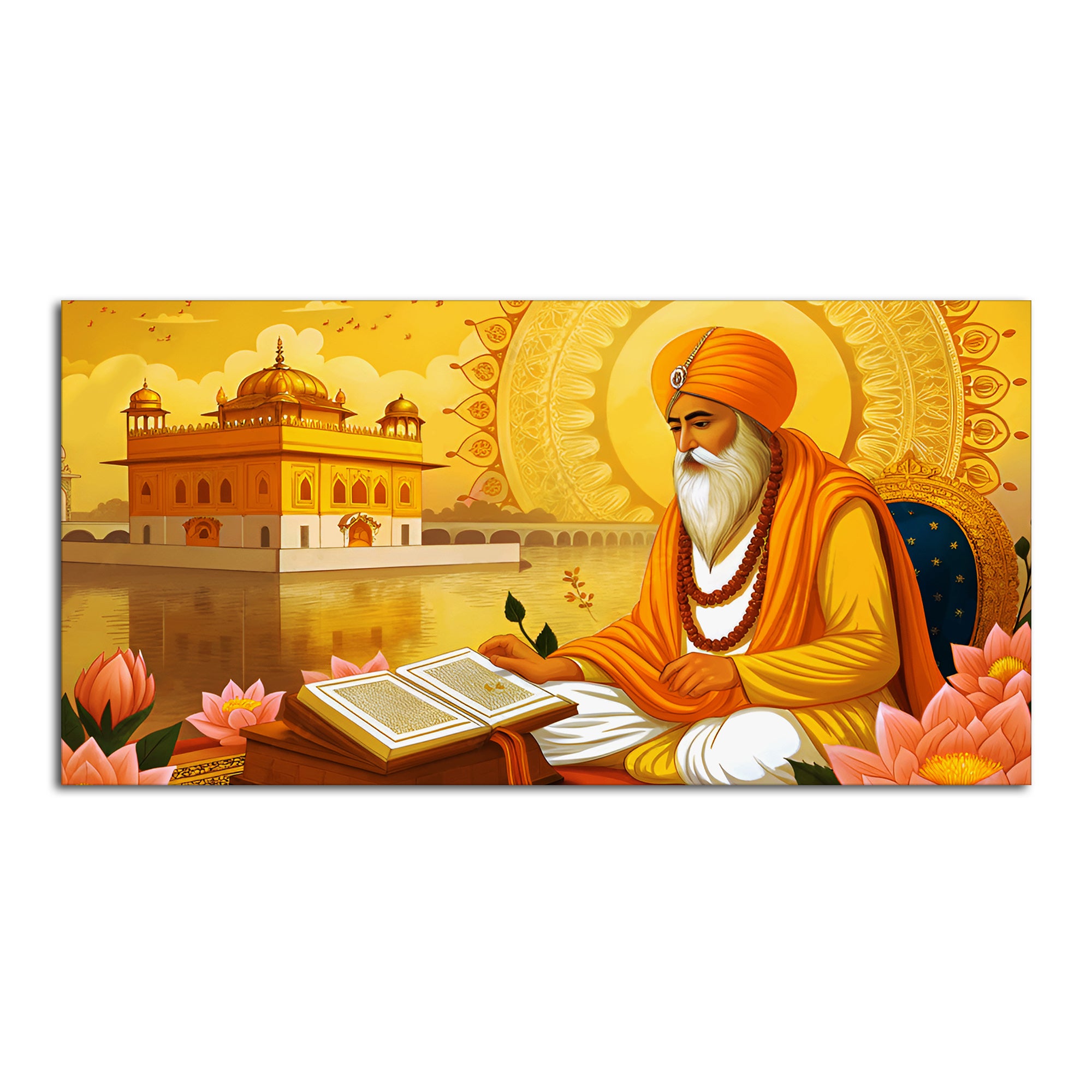 Holy Guru Nanak Dev Ji Canvas Wooden Wall Painting