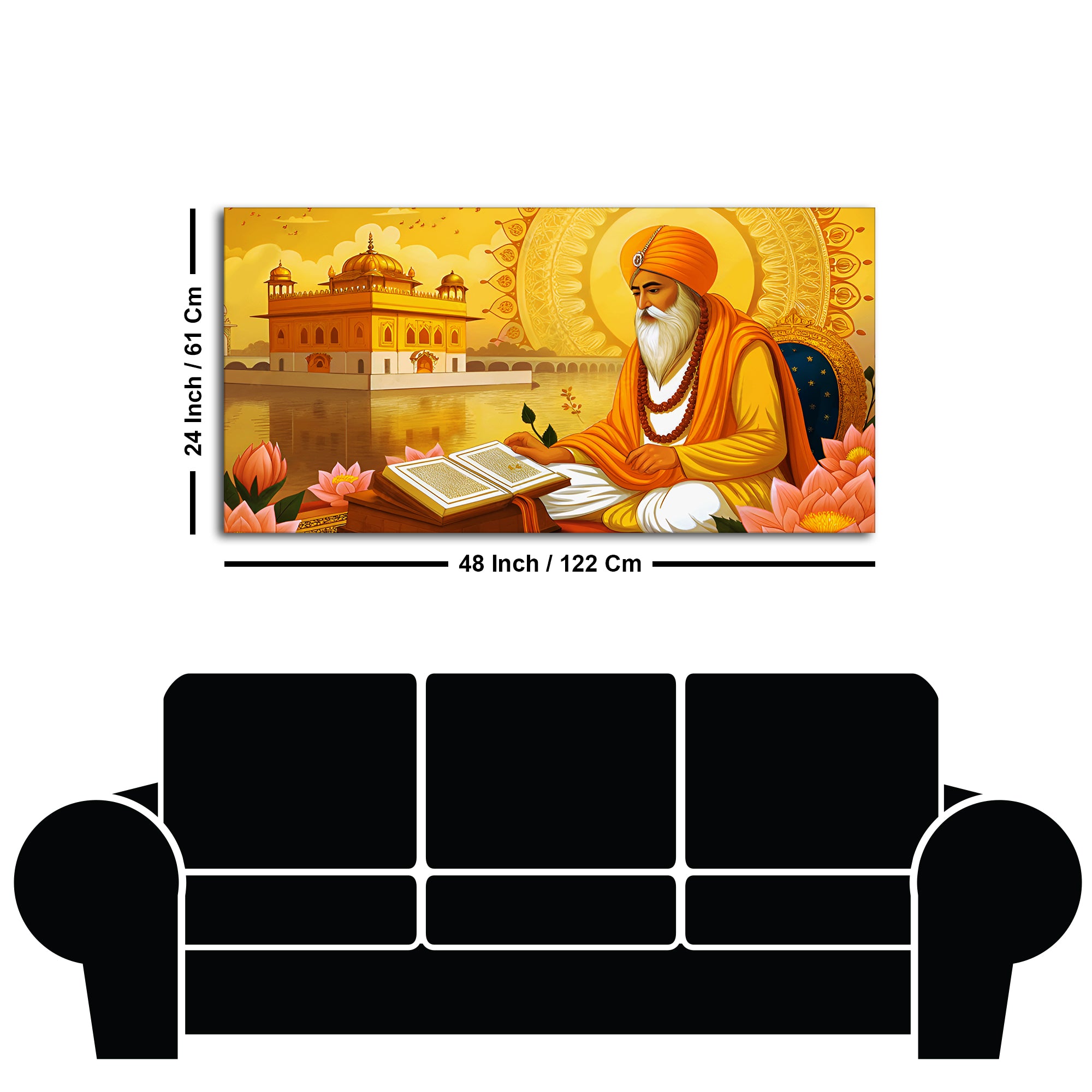 Holy Guru Nanak Dev Ji Canvas Wooden Wall Painting