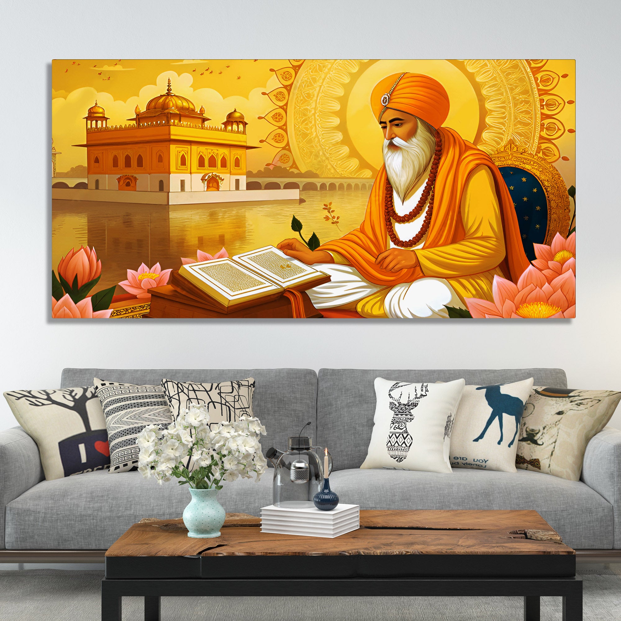 Holy Guru Nanak Dev Ji Canvas Wooden Wall Painting