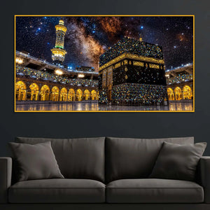 Holy Kaaba Floating Frame Crystal Wall Painting