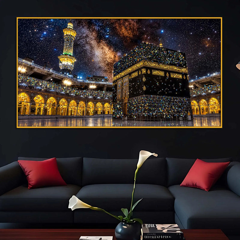 Holy Kaaba Floating Frame Crystal Wall Painting