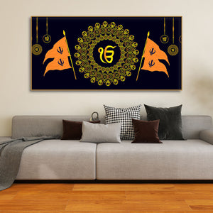 Holy Symbol Of Sikh Religion Canvas Wall Painting