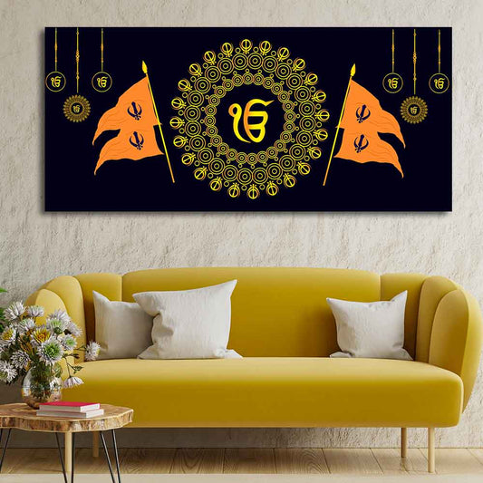 Holy Symbol of Sikh Religion Large Canvas Wall Painting