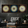 Horse's Grace Crystal Glass Premium Painting Set of 3