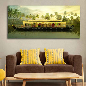 House Boat in Kerala Premium Wall Painting