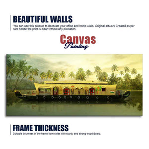 House Boat in Kerala Premium Wall Painting