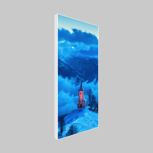 House on Mountain Floating Canvas Wall Painting