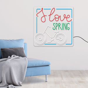 I Love Spring Text Neon Sign LED Light