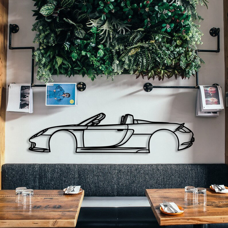 Iconic Convertible Sports Car Metal Wall Art