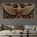 Imperial Golden Eagle Emblem Premium 3D Canvas Wall Painting