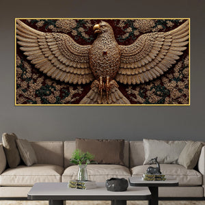 Imperial Golden Eagle Emblem Premium 3D Canvas Wall Painting