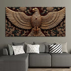 Imperial Golden Eagle Emblem Premium 3D Canvas Wall Painting