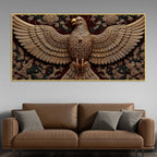Imperial Golden Eagle Emblem Premium 3D Canvas Wall Painting