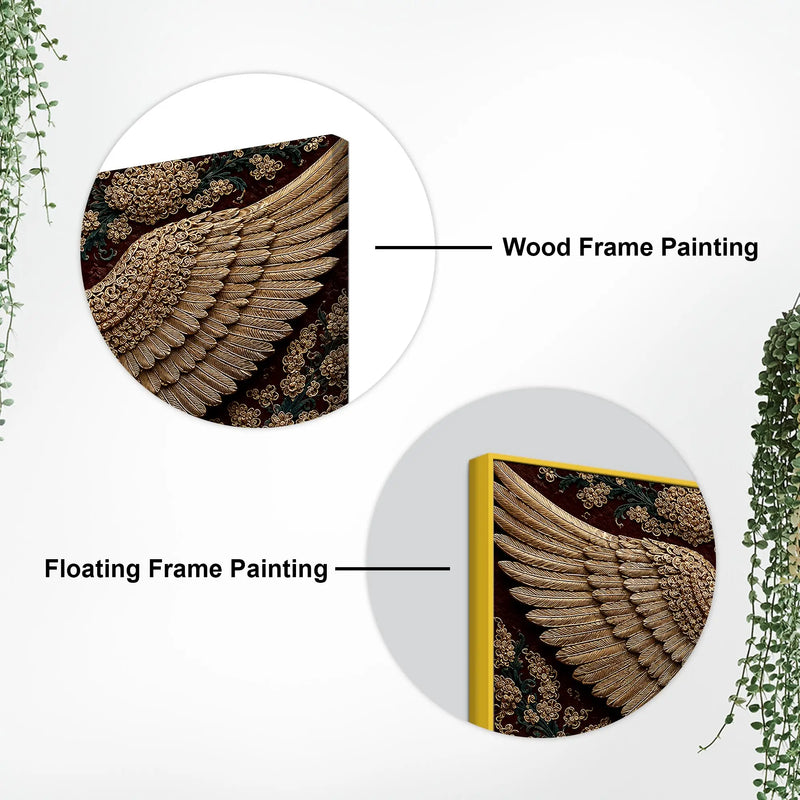 Imperial Golden Eagle Emblem Premium 3D Canvas Wall Painting
