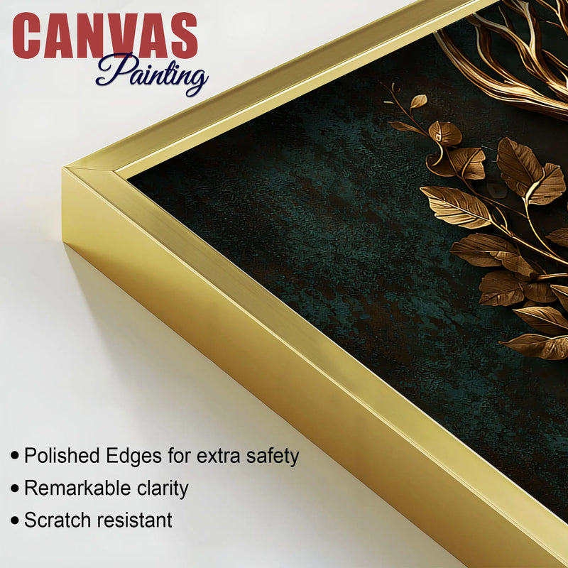 Imperial Stag with Regal Antlers & Crimson Roses 3D Canvas Wall Painting