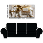 Imperial White Elephant with Golden Armor 3D Canvas Wall Painting