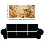 Imperial White Peacock and Blooming Floral 3D Canvas Wall Painting