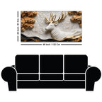 Imperial White Stag with Golden Antlers 3D Canvas Wall Painting