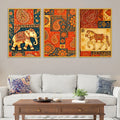 Indian Art Canvas Wall Painting Set of Three