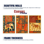 Indian Art Canvas Wall Painting Set of Three