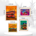 Indian City Life Wall Frame Set of Four