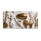 Indian Classical Dance & Musical Instruments 3D Canvas Wall Painting
