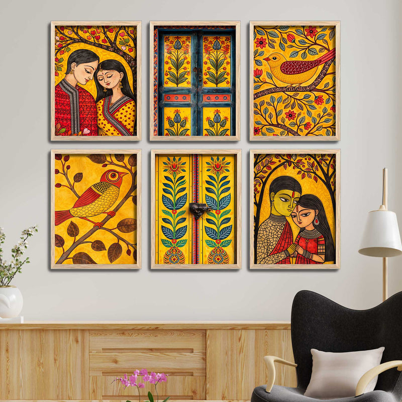 indian-cultural-art-wall-frame-set-of-six