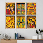 Indian Cultural Art Wall Frame Set of Six