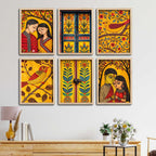 Indian Cultural Art Wall Frame Set of Six
