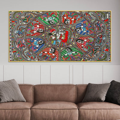 indian-cultural-inspired-madhubani-canvas-wall-painting