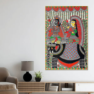 indian-cultural-madhubani-canvas-painting