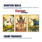Indian Devotional Wall Art Canvas Painting Set of Three
