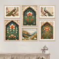 Indian Floral Paradise Wall Art Frame Set of 6