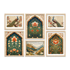 Indian Floral Paradise Wall Art Frame Set of 6