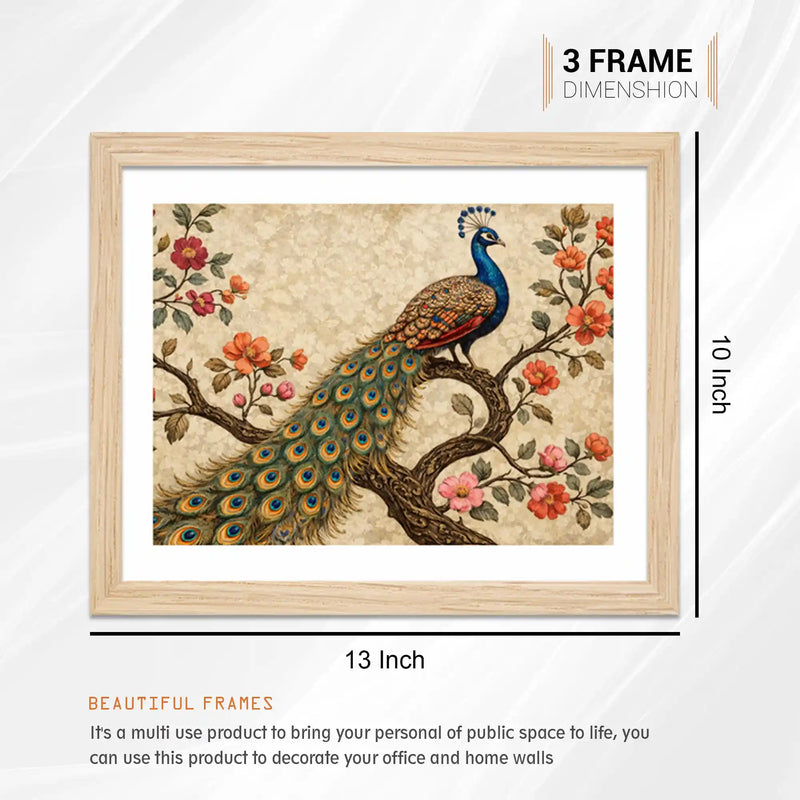 Indian Floral Paradise Wall Art Frame Set of 6